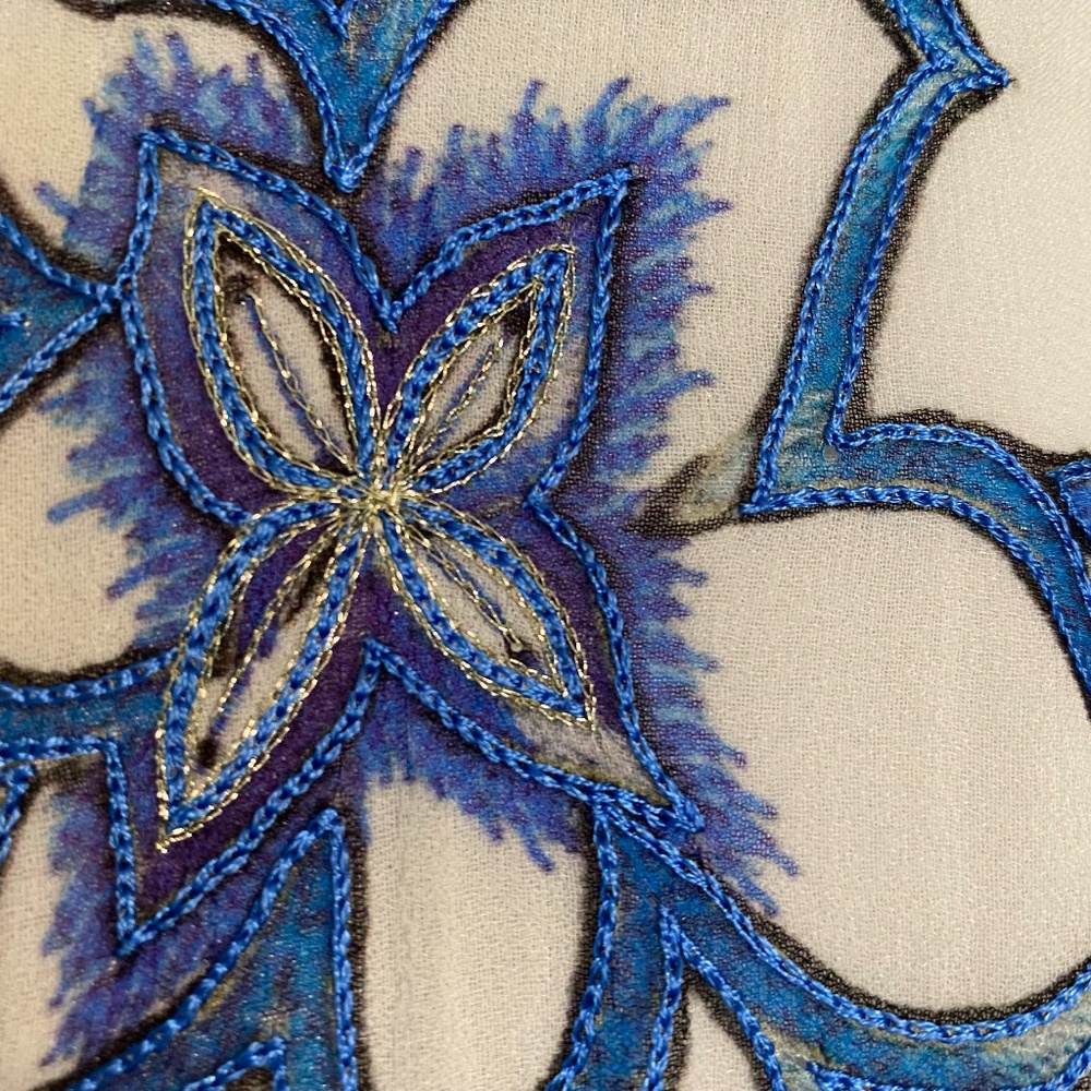 RARE Anthropologie Utpala Maxi Dress in Blue/White size 12 - Picture 9 of 15